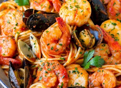 Seafood Salsa Spaghetti